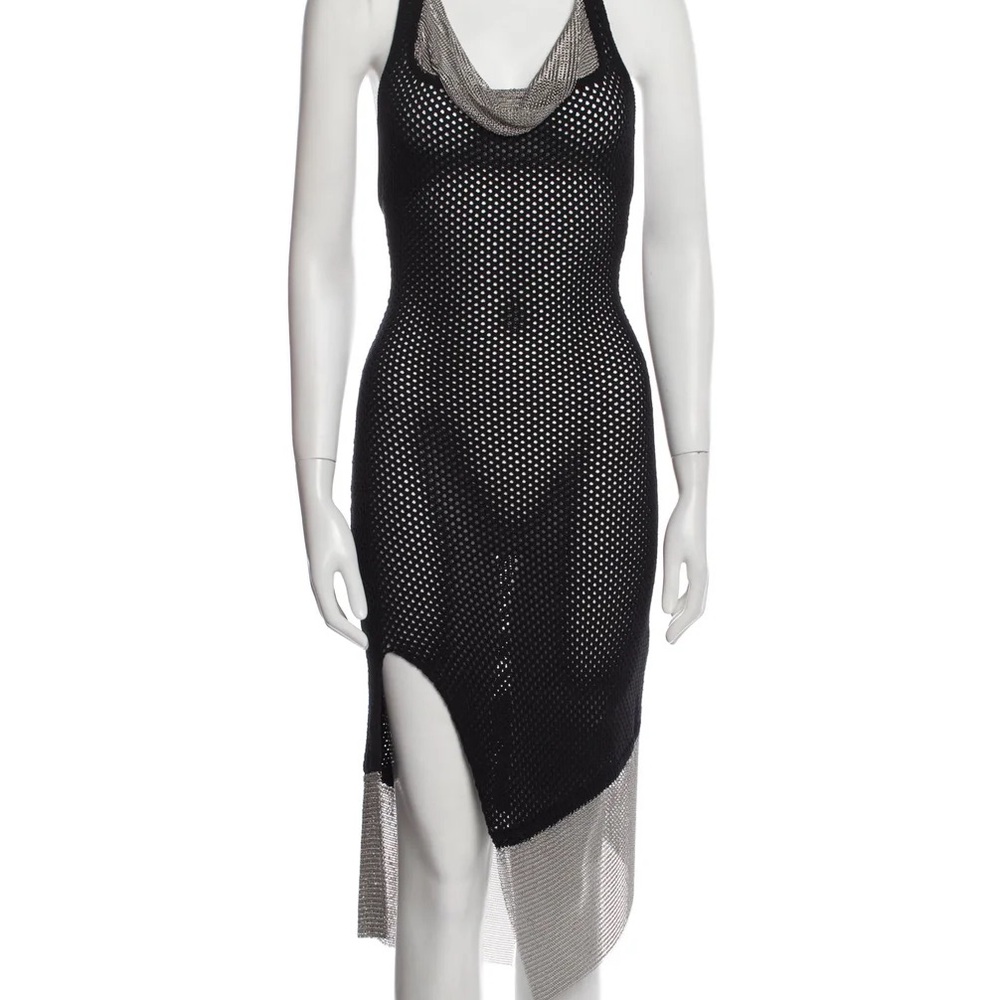 Black and Silver Mesh Dress
